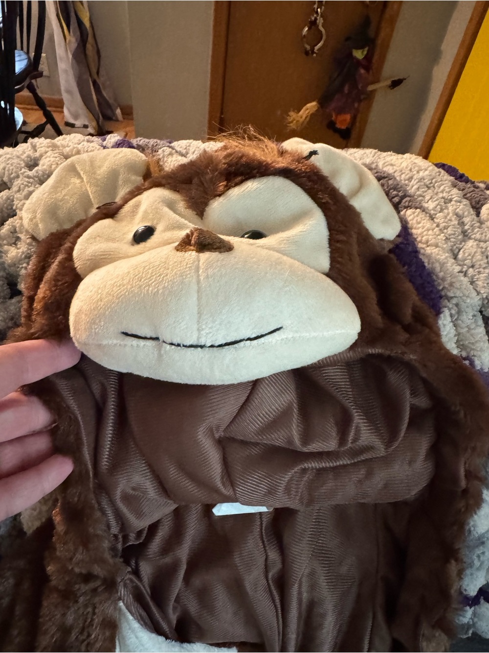 Plush Monkey Hooded Costume - Brown and Cream Kids Toy
